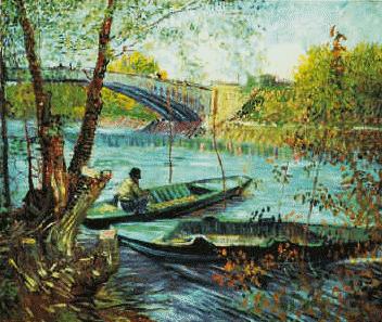 Vincent Van Gogh Fishing in the Spring, Pont de Clichy France oil painting art